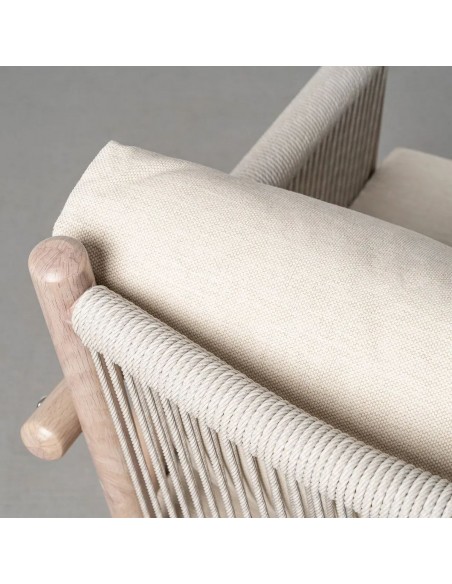 Conjunto de Jardín SALINA de Acero y Ratán con Sofá, Sillones y Mesa de Centro