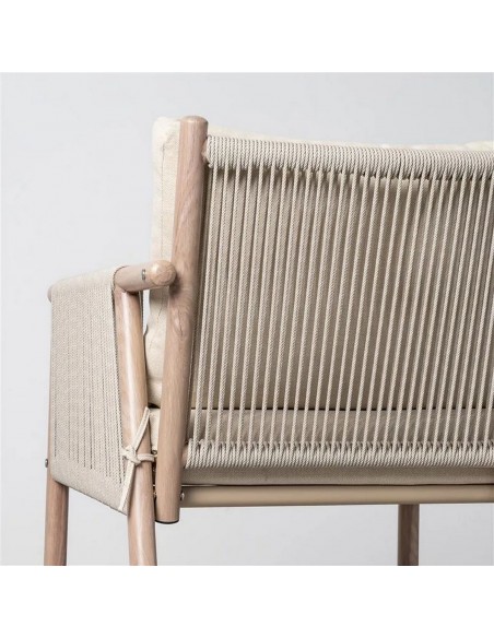 Conjunto de Jardín SALINA de Acero y Ratán con Sofá, Sillones y Mesa de Centro