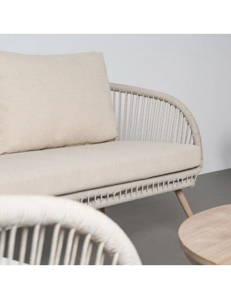 Conjunto de Jardim DUNA em Aço e Rattan com Sofá e Mesa