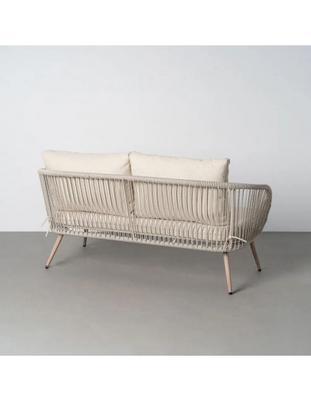 Conjunto de Jardim DUNA em Aço e Rattan com Sofá e Mesa