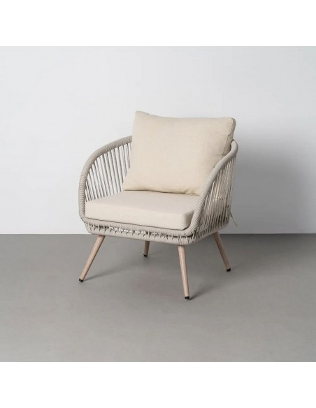 Conjunto de Jardim DUNA em Aço e Rattan com Sofá e Mesa