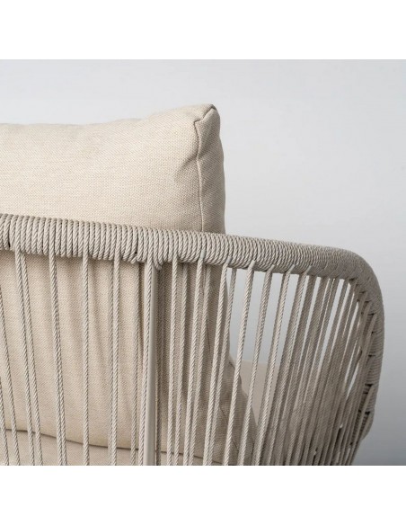 Conjunto de Jardim DUNA em Aço e Rattan com Sofá e Mesa