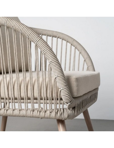 Conjunto de Jardim DUNA em Aço e Rattan com Sofá e Mesa