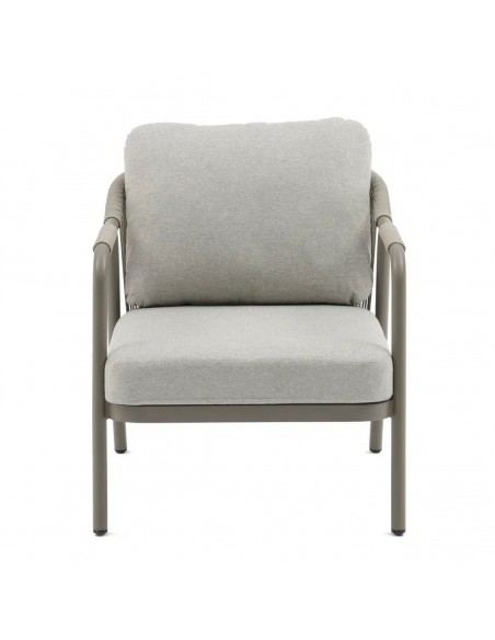 Conjunto Relax de Jardín TANYA de Aluminio Beige con Sofá, Sillones y Mesa de Centro