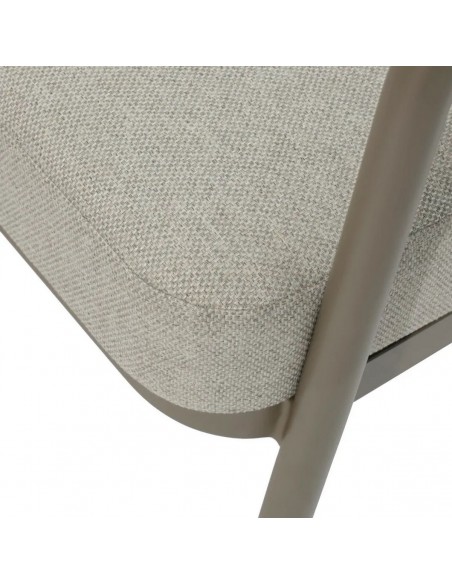 Conjunto Relax de Jardín TANYA de Aluminio Beige con Sofá, Sillones y Mesa de Centro