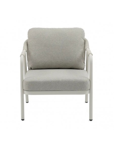 Conjunto Relax de Jardín TANYA de Aluminio Crema con Sofá, Sillones y Mesa de Centro