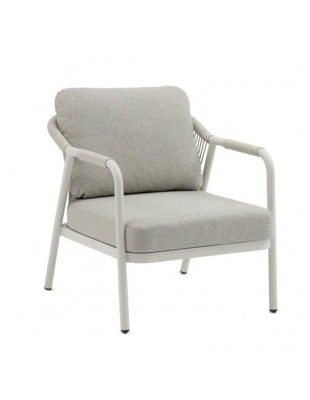 Conjunto Relax de Jardín TANYA de Aluminio Crema con Sofá, Sillones y Mesa de Centro