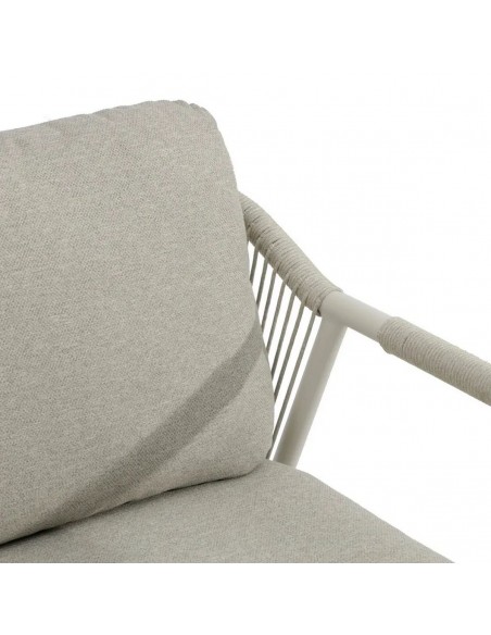 Conjunto Relax de Jardín TANYA de Aluminio Crema con Sofá, Sillones y Mesa de Centro