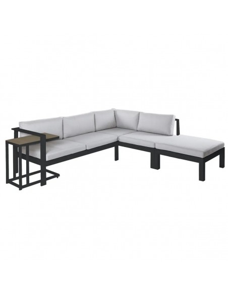 Set Rinconera de Jardim AGNES Alumínio Grafite 224x224 com Mesa
