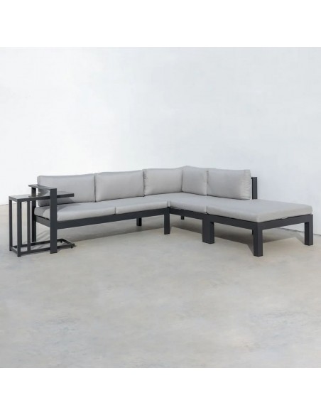 Set Rinconera de Jardín AGNES Aluminio Grafito 224x224 con Mesa lateral