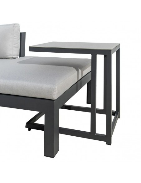 Set Rinconera de Jardín AGNES Aluminio Grafito 224x224 con Mesa lateral