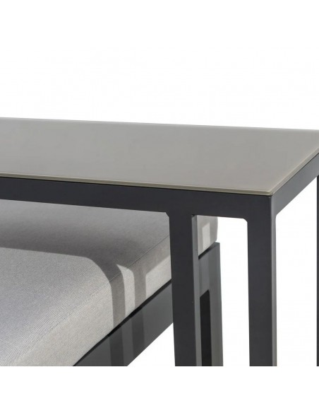 Set Rinconera de Jardim AGNES Alumínio Grafite 224x224 com Mesa