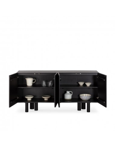 Aparador TAMIRA 160 cm de design preto, 4...