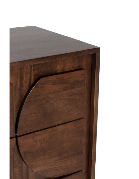 Aparador de diseño geométrico TRISHA 145, 3 Puertas, Madera de Mango