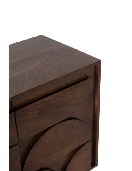 Aparador de diseño geométrico TRISHA 165, 4 Puertas, Madera de Mango