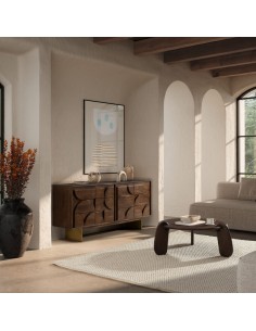 Aparador de diseño geométrico TRISHA 165, 4 Puertas,... 2