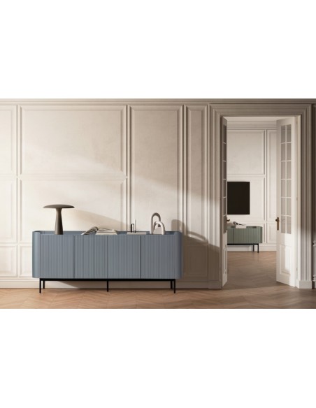 Aparador WILLA 200, design moderno e minimalista, lacado a azul.