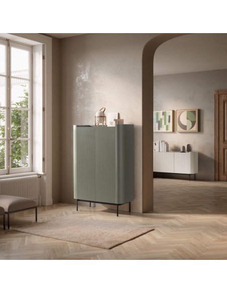 Aparador WILLA 200 com design moderno e minimalista, lacado a creme.