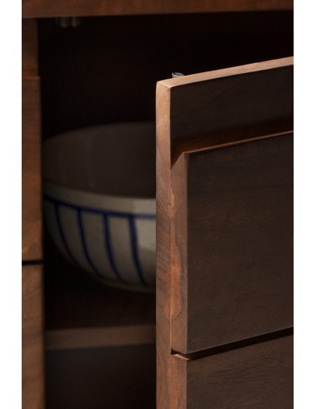 Aparador artesano cubo alto TRISHA 90, madera de mango