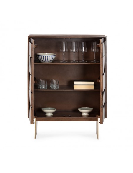 Aparador artesano cubo alto TRISHA 90, madera de mango