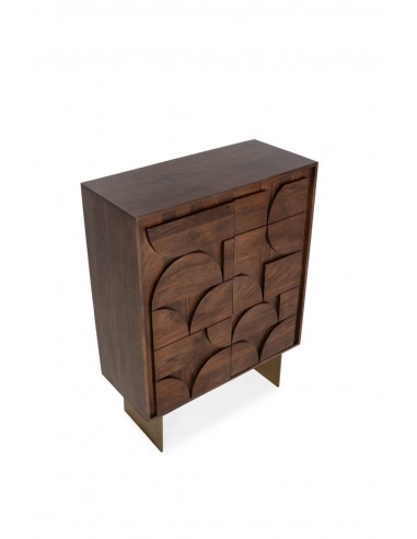 Aparador artesano cubo alto TRISHA 90, madera...