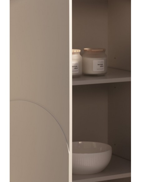 Aparador alto SOLEI 80x130 em MDF lacado creme