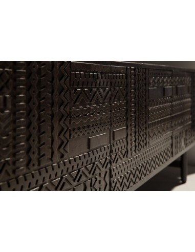 Móvel de TV étnico KALAI 145 cm, verde-oliva em...