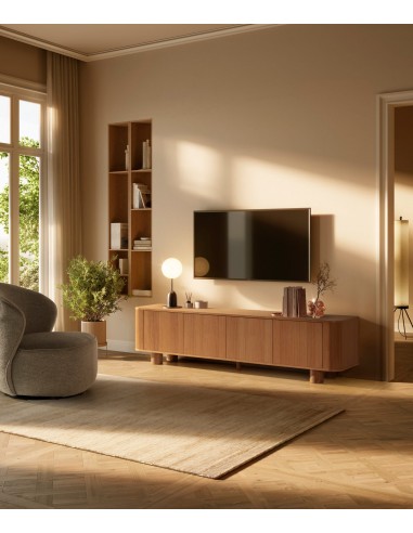 Móvel TV minimalista moderno PADOC 180 em carvalho