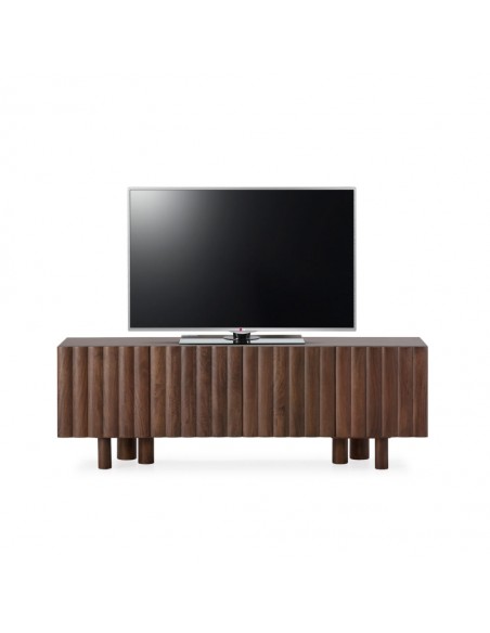 Móvel TV nogueira boho TAMIRA 160 cm em madeira de manga