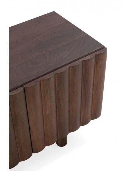 Móvel TV nogueira boho TAMIRA 160 cm em madeira de manga