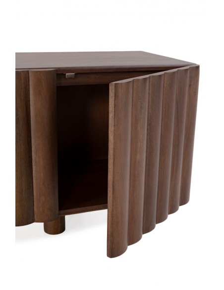 Móvel TV nogueira boho TAMIRA 160 cm em madeira de manga