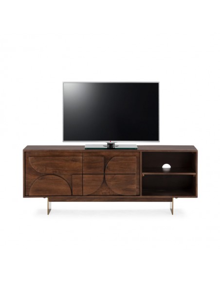 Móvel TV de design TRISHA 145 em madeira de manga e metal