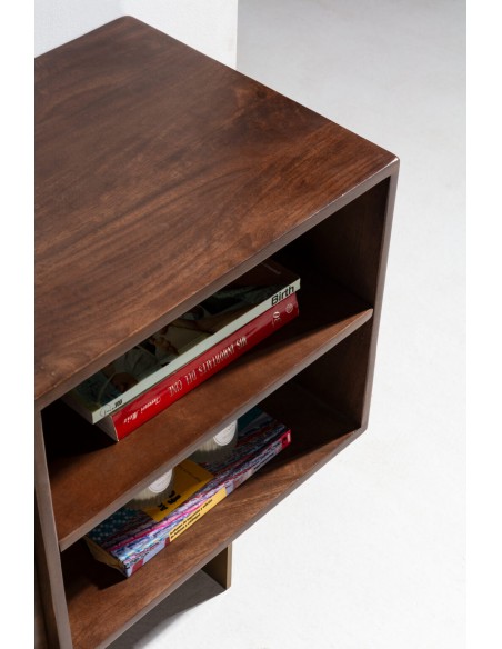 Móvel TV de design TRISHA 145 em madeira de manga e metal