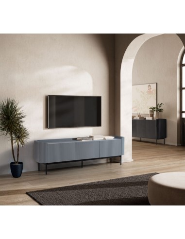 Mueble de TV de diseño WILLA 180 cm lacado azul