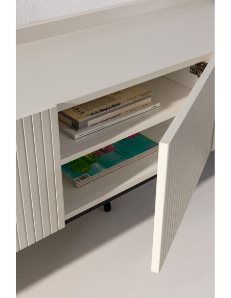 Mueble TV de diseño minimalista WILLA 180 lacado crema