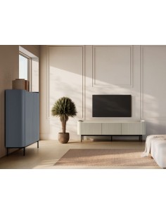 Mueble TV de diseño minimalista WILLA 180 lacado crema 2