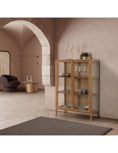 Vitrine CECI 90 design mediterrânico, em carvalho com... 2