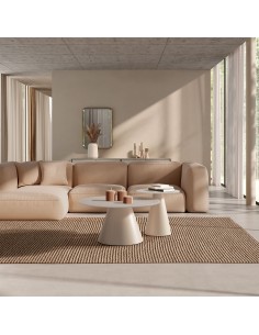 Set de 2 Mesas Centro Redondas de diseño VIDA Crema en... 2