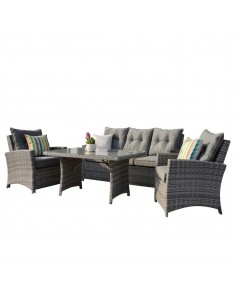 Conjunto de jardim DALILA 4 peças em rattan cinza...