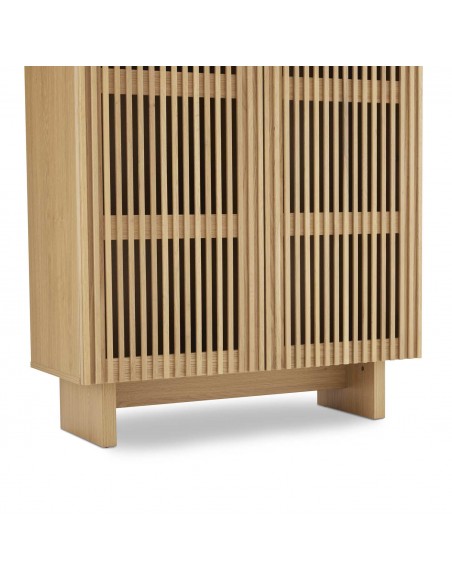 Aparador alto LUGANO de design contemporâneo 100 x 130 em melamina cor carvalho.