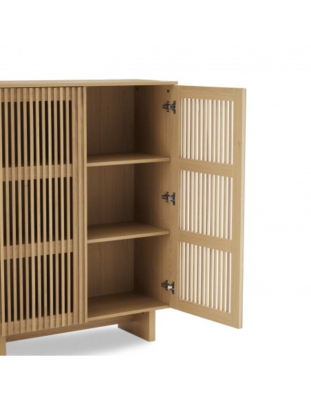 Aparador alto de diseño contemporáneo LUGANO 100 x 130 en melamina roble