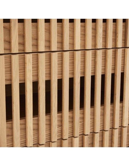 Cómoda LUGANO contemporânea com 5 gavetas 70 x 120 em melamina cor carvalho.