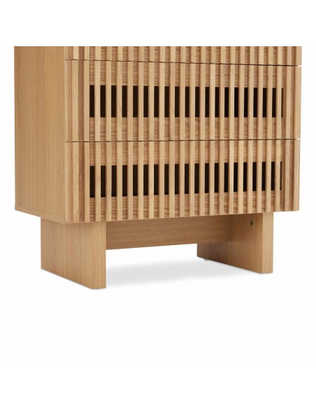 Cómoda LUGANO contemporânea com 5 gavetas 70 x 120 em melamina cor carvalho.