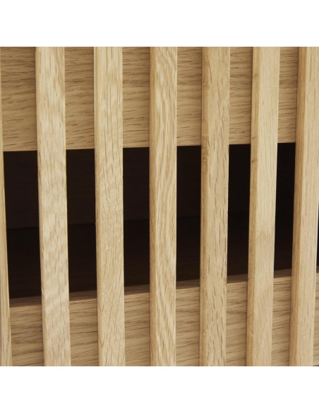 Mesa de cabeceira contemporânea LUGANO 45 em melamina cor carvalho.