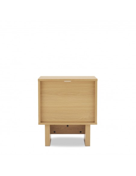 Mesa de cabeceira contemporânea LUGANO 45 em melamina cor carvalho.