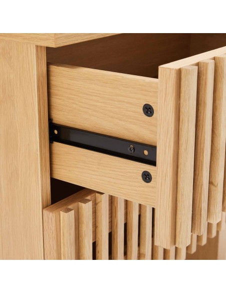 Mesita de noche de diseño LUGANO 60 en melamina roble