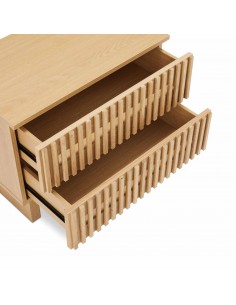 Mesita de noche de diseño LUGANO 60 en melamina roble 2