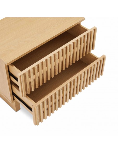 Mesa de cabeceira de design LUGANO 60 em melamina cor carvalho.