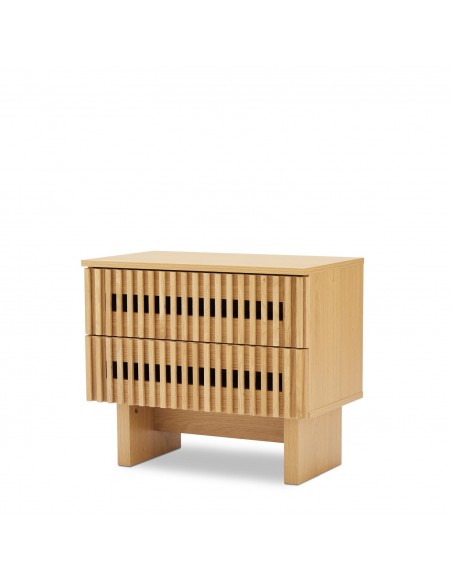 Mesita de noche de diseño LUGANO 60 en melamina roble