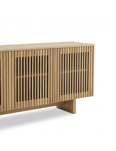 Aparador LUGANO 150 em melamina carvalho com design de ripas